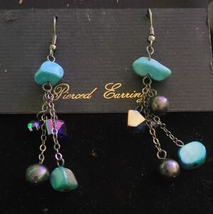 Park Lane Turquoise and Black Dangle Earrings